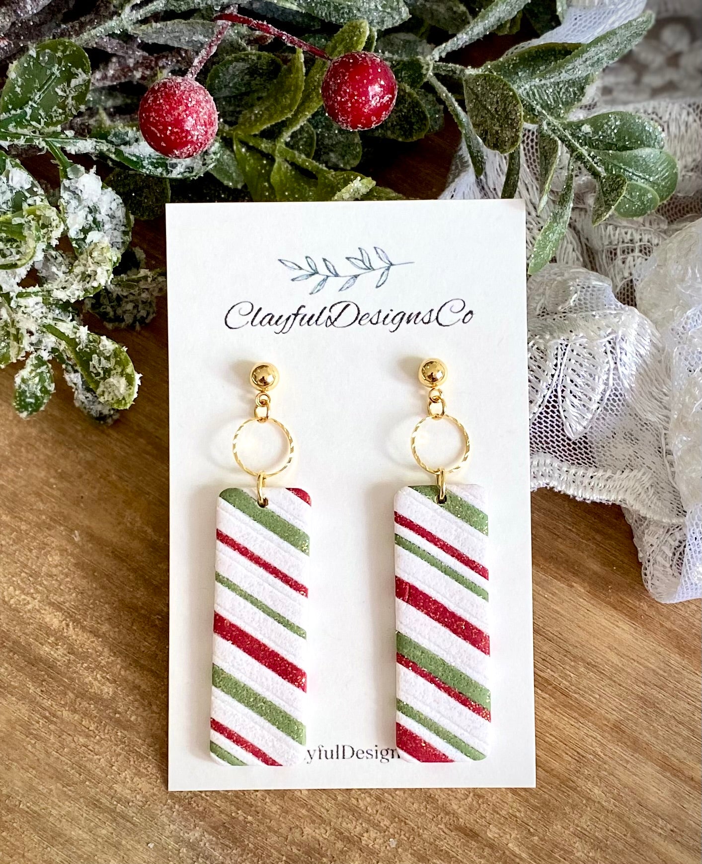 Striped candy tag