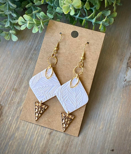 Gold and White Dangles